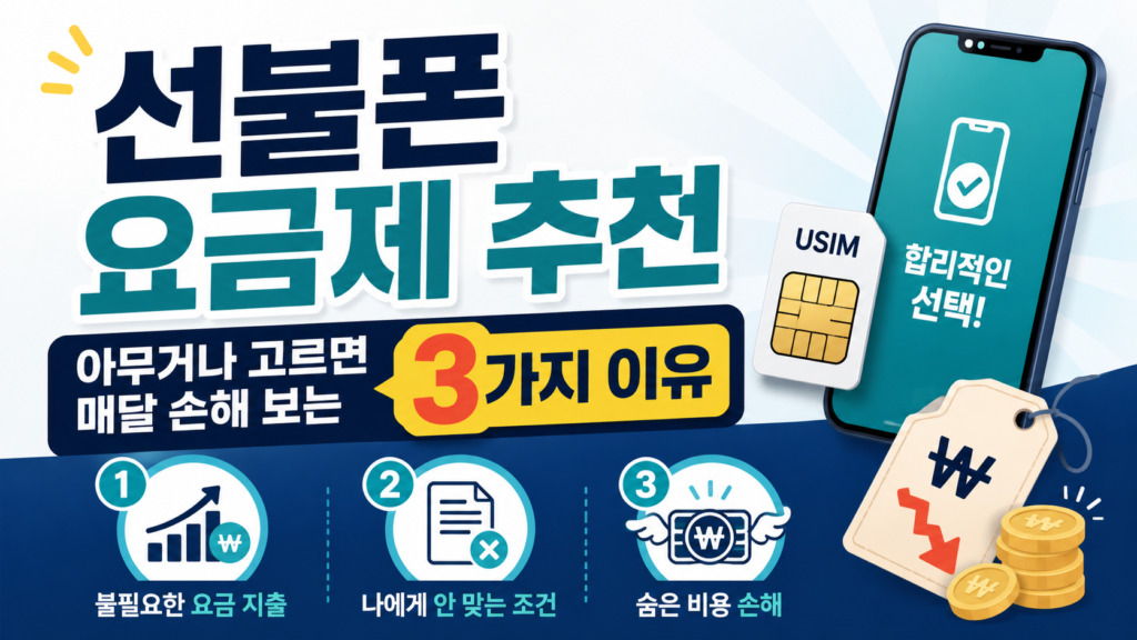 선불폰 요금제 추천, 아무거나 고르면 매달 손해 보는 3가지 이유 안내 이미지