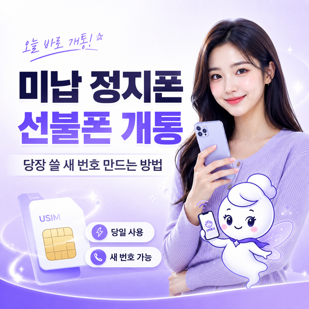 미납 정지폰 선불폰 개통, 당장 쓸 새 번호 만드는 방법 안내 이미지
