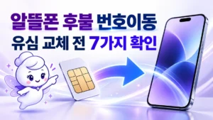 신비통신 캐릭터와 알뜰폰 후불 번호이동 유심 교체 안내