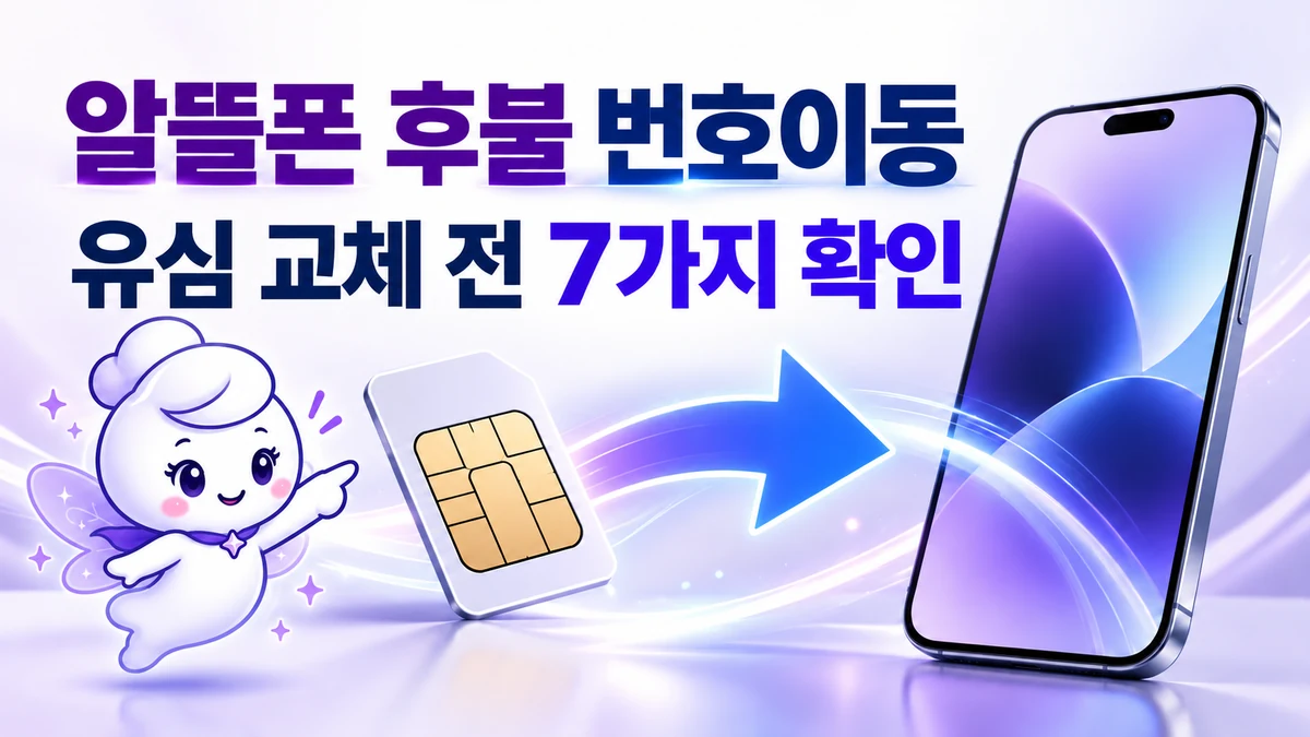 신비통신 캐릭터와 알뜰폰 후불 번호이동 유심 교체 안내
