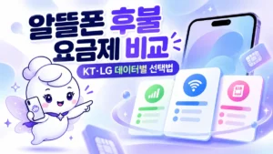 신비통신 캐릭터와 KT LG 알뜰폰 후불 요금제 비교