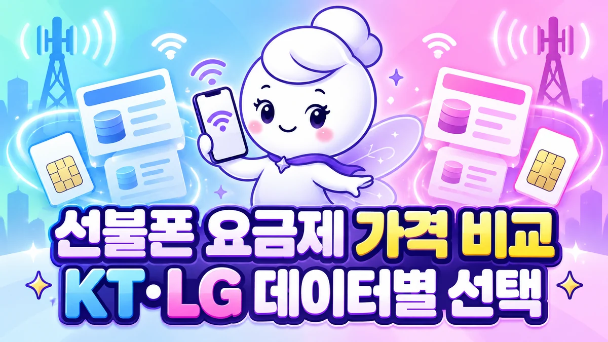 신비통신 캐릭터와 KT LG 선불폰 요금제 가격 비교