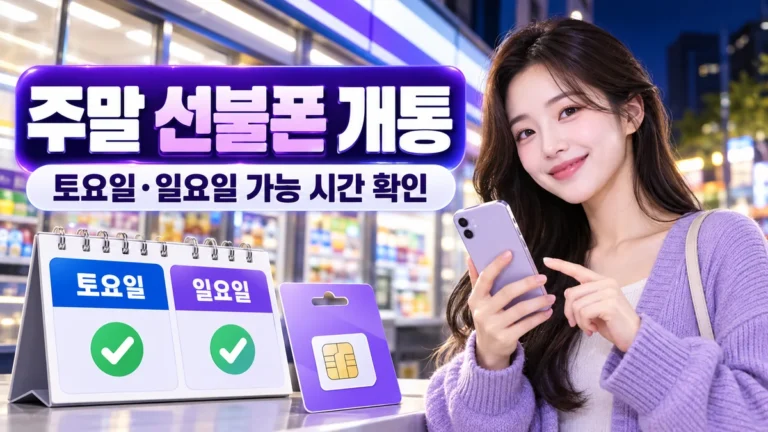 주말 선불폰 개통 토요일 일요일 가능 시간 안내