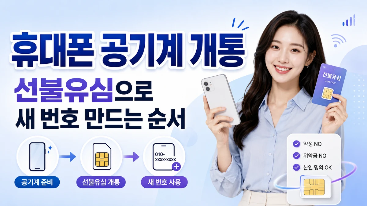 공기계와 미납·정지폰의 선불유심 개통 안내 대표 이미지